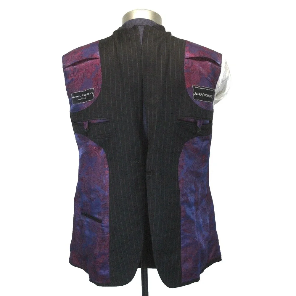 charcoal pinstripe Michael Andrews Bespoke blazer jacket sport suit coat slim 40